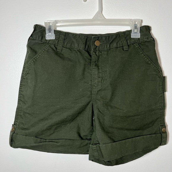 Carhartt Size 8 Original Fit Green Khaki Shorts - Picture 1 of 10